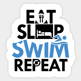 'Eat Sleep Swimming Repeat' Hilarous Swimming Gift Sticker